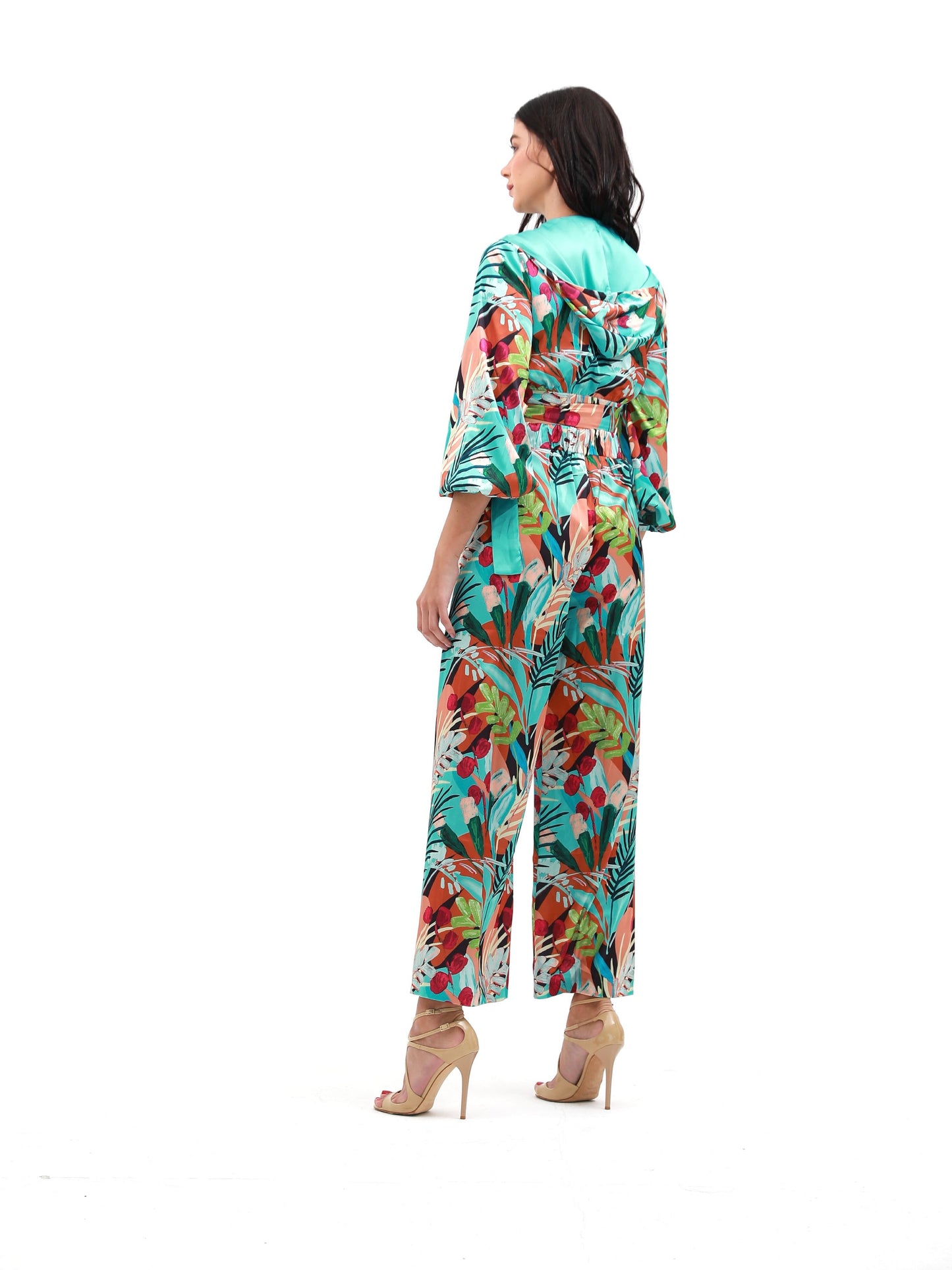 Wide Leg Pants and Top Set | Floral Top Set | Risska |turquoise