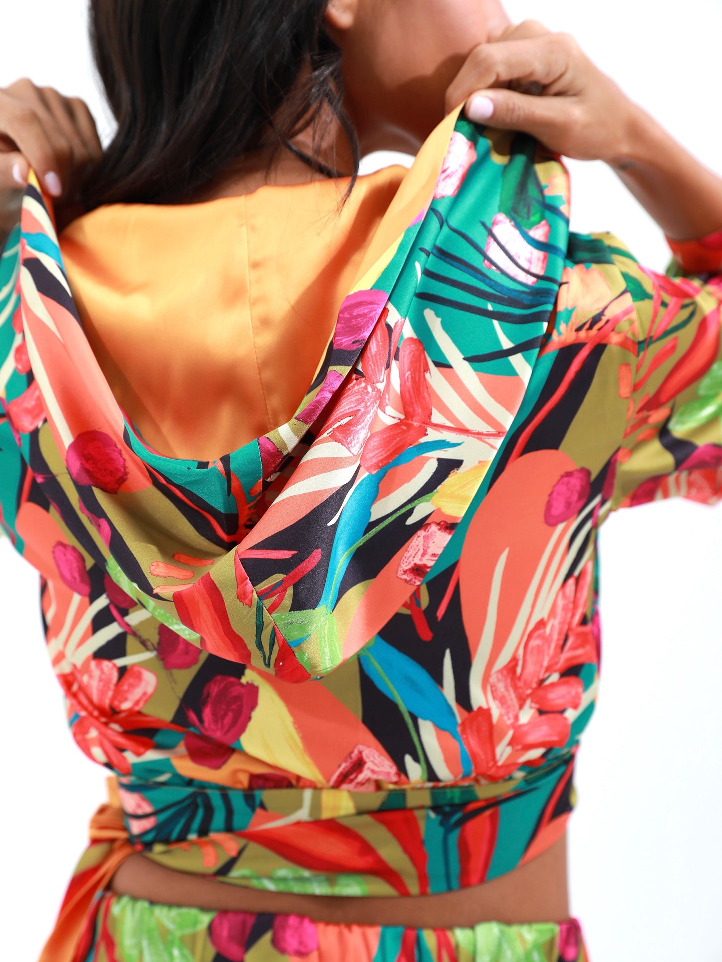 Wide Leg Pants and Top Set | Floral Top Set | Risska |orange