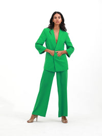 Green | women loose fit crepe suit | risska