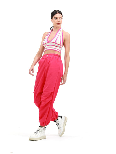 deeppink |  women parachute pants | risska