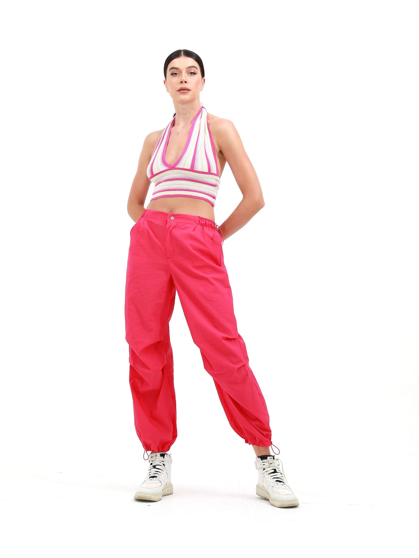 deeppink |  women parachute pants | risska