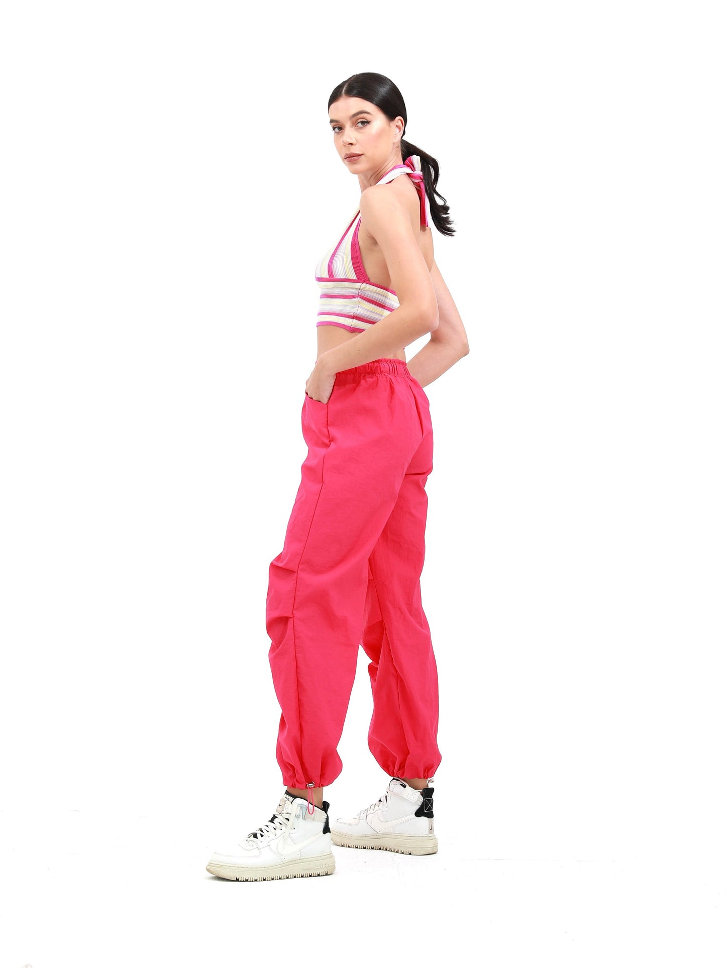 deeppink |  women parachute pants | risska