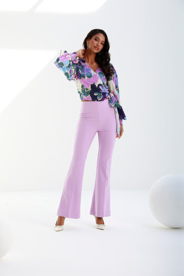 Lavender | floral print | side wrap blouse | Risska