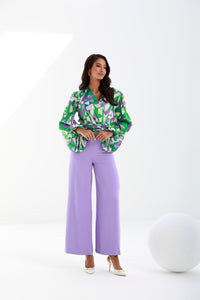 Plum | printed balloon sleeve blouse | Risska