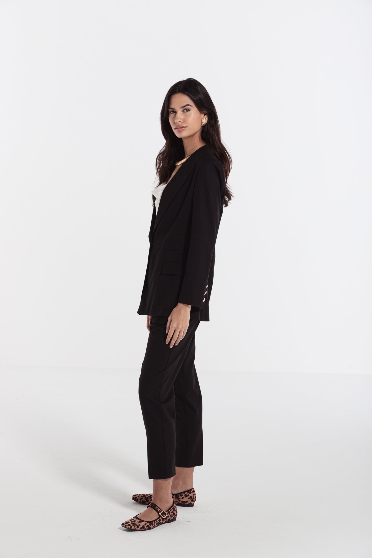 woman summer suit formal black risska