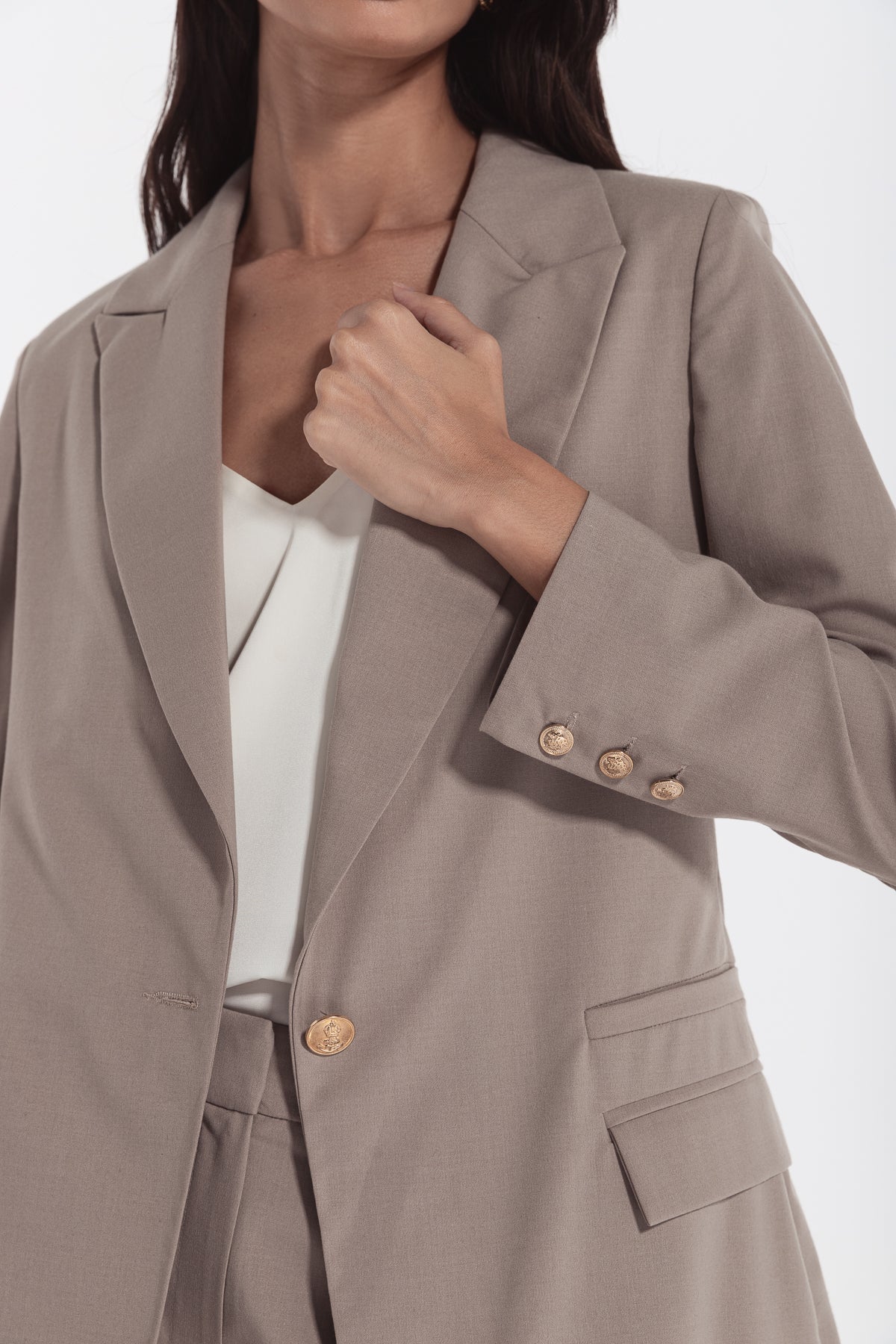 woman summer suit formal beige risska