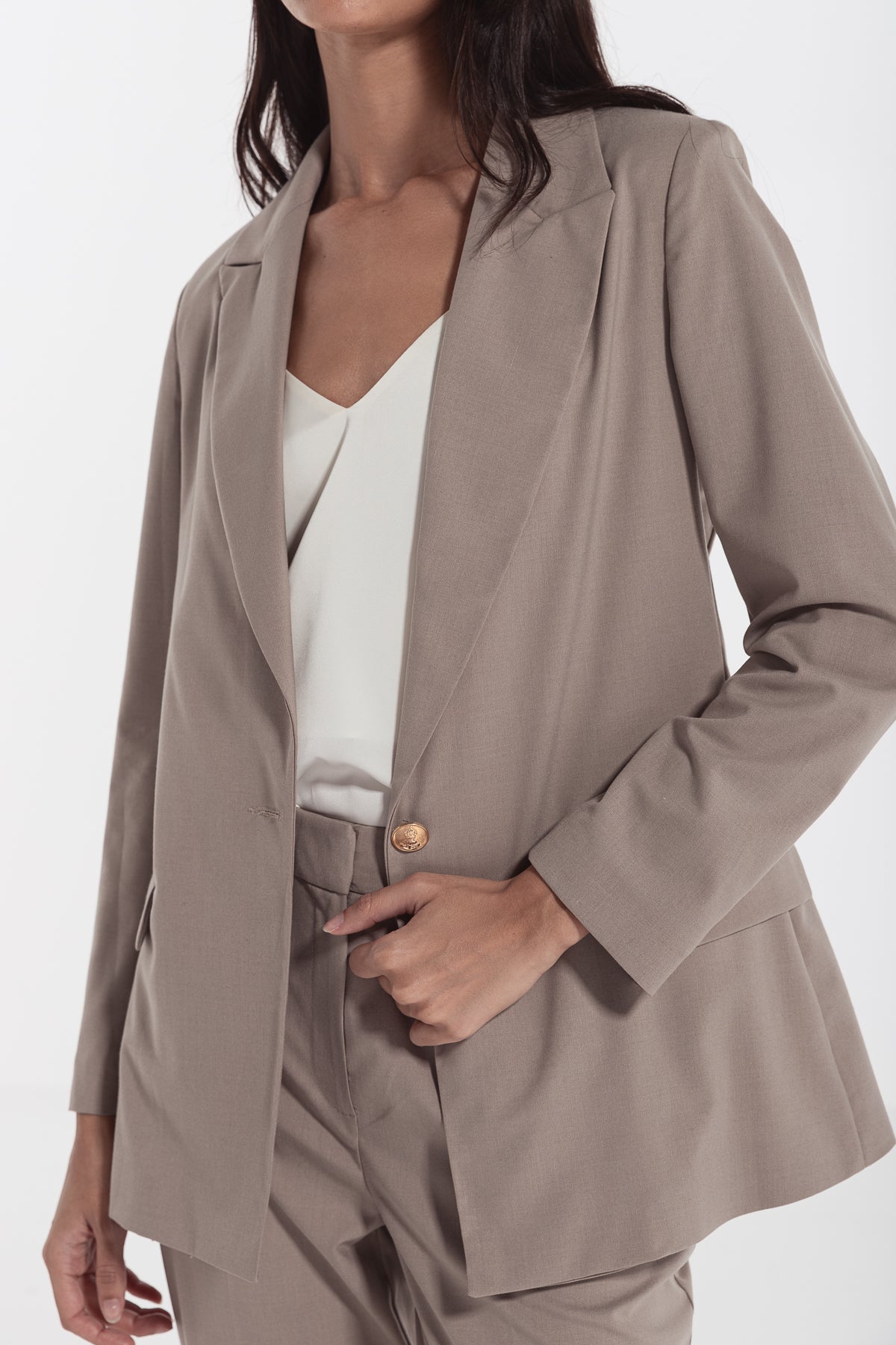 woman summer suit formal beige risska