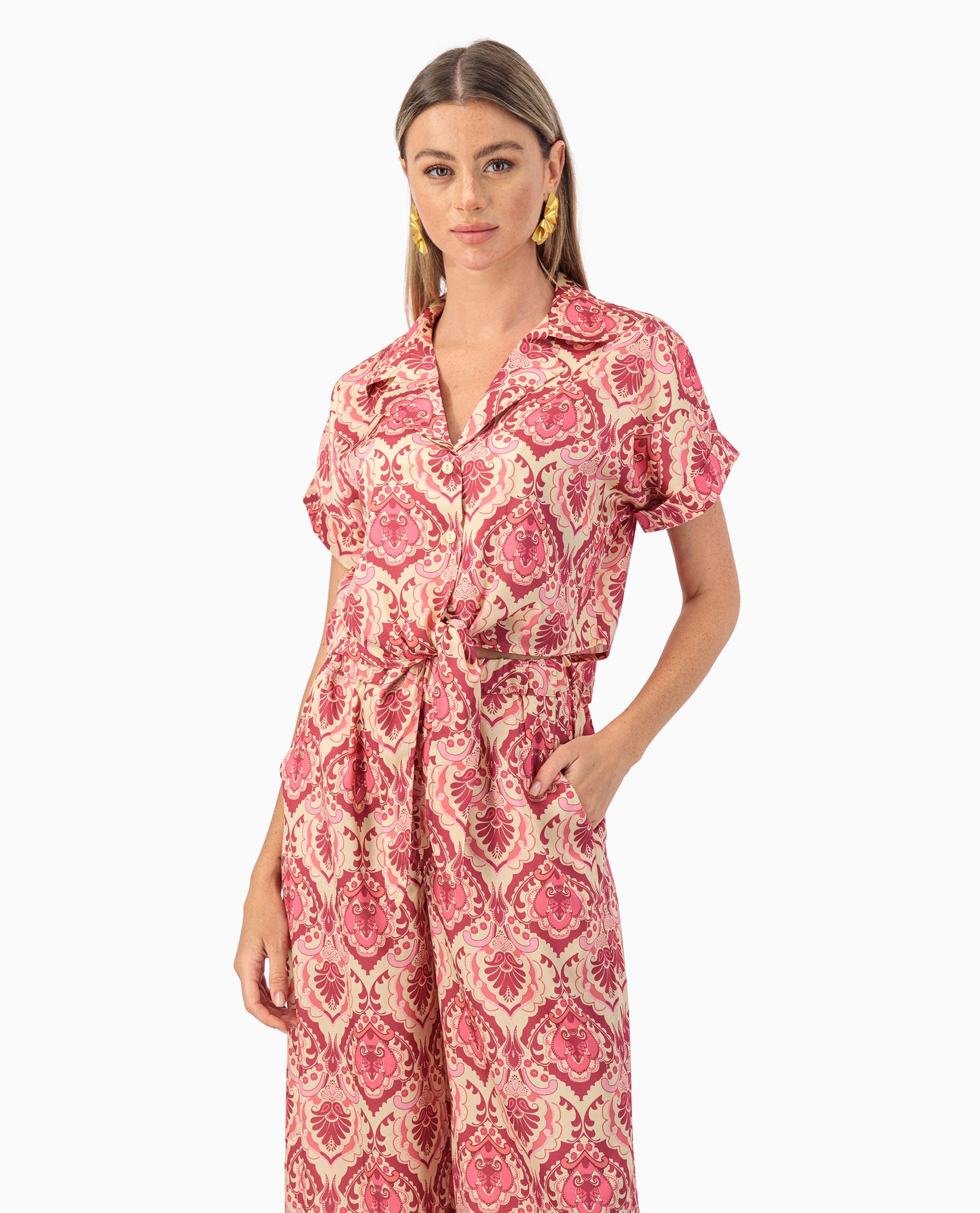 hotpink  | women's summer co-ord | Tie top and pants | Risska