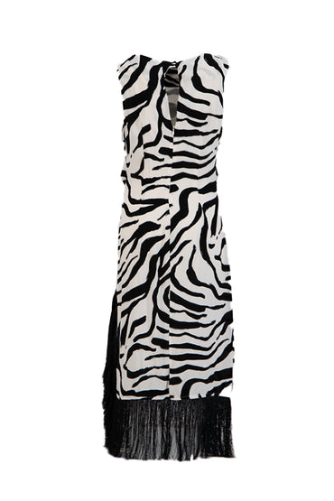 Black zebra print dress
