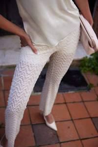 Lia knitted pants ivory risska