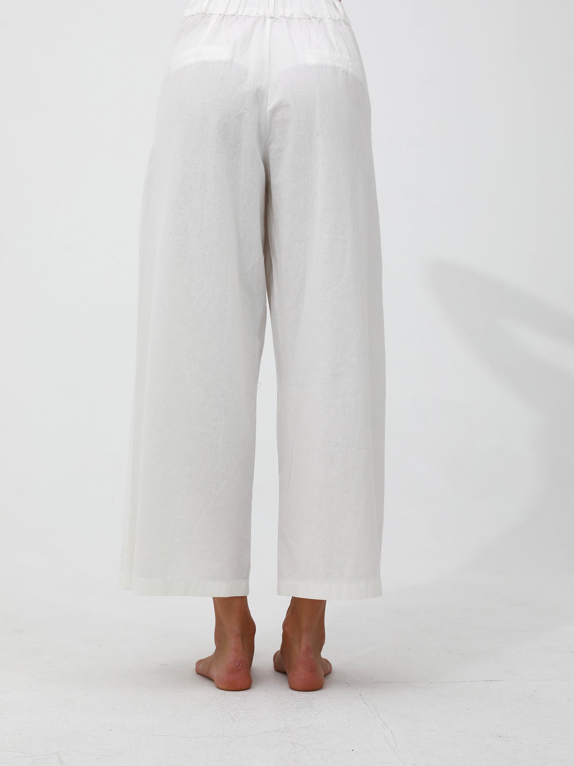 white |women cotton wide pants pants | risska