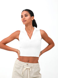 Women's V-Neck Crop Top | Women's Crop Top | Risska |white