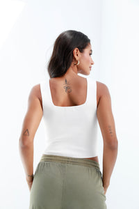 white | women's crop tank top | Risska