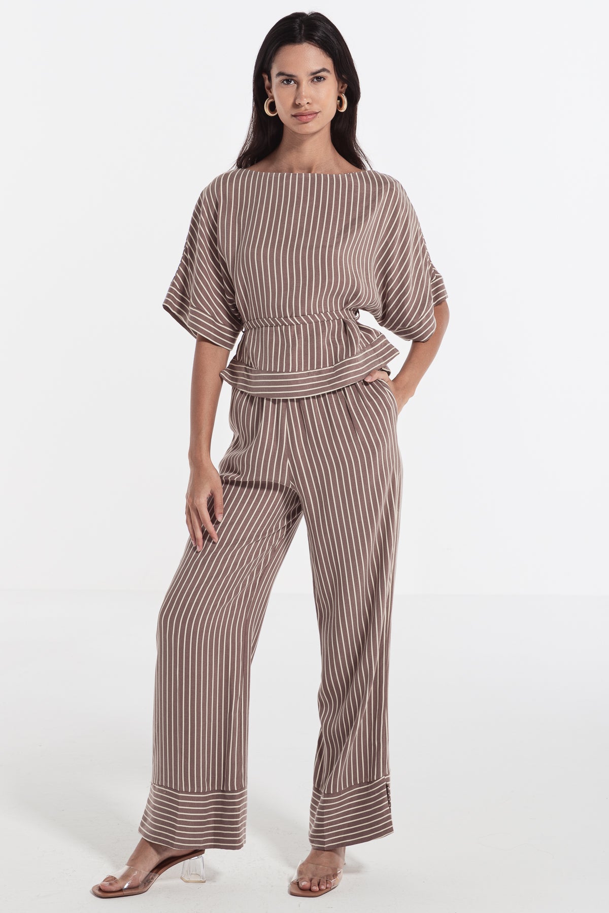 woman in striped summer set Sienna risska