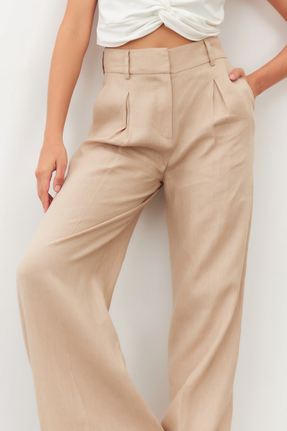 ユーロリネン　HEALTH EASY PANTS #7 Natural Linen Everywhere Pant | Undyed – Enza Costa