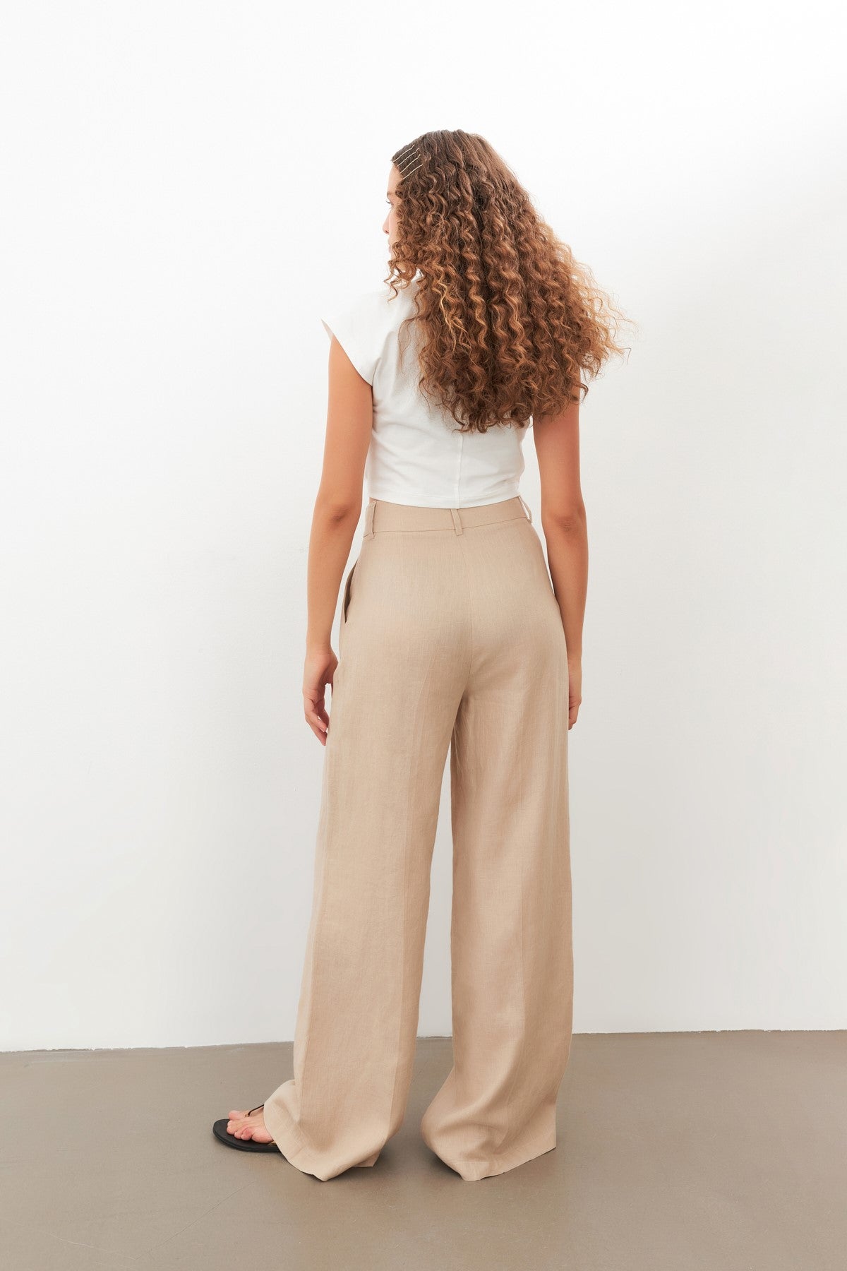 bisque linen women pants