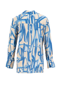 graphic print skyblue woman shirt risska