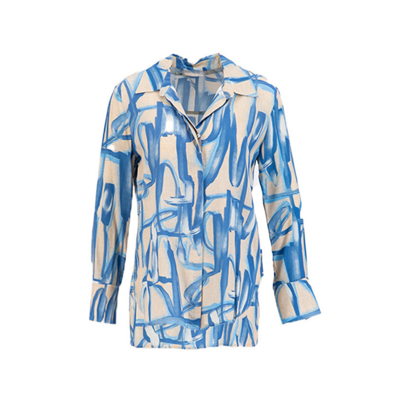 graphic print skyblue woman shirt risska